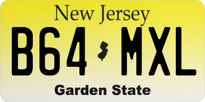 NJ license plate B64MXL