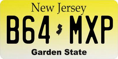 NJ license plate B64MXP