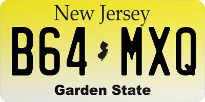 NJ license plate B64MXQ