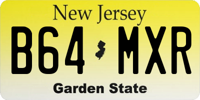 NJ license plate B64MXR
