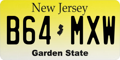 NJ license plate B64MXW