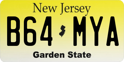 NJ license plate B64MYA