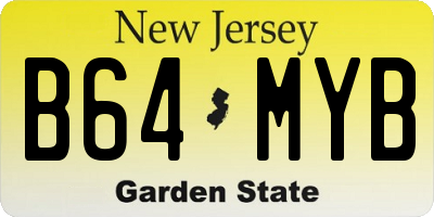 NJ license plate B64MYB