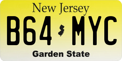NJ license plate B64MYC