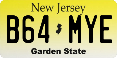 NJ license plate B64MYE