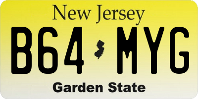 NJ license plate B64MYG