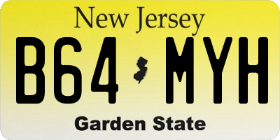 NJ license plate B64MYH