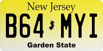 NJ license plate B64MYI