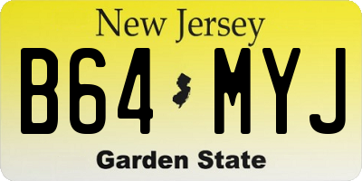 NJ license plate B64MYJ