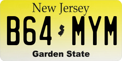 NJ license plate B64MYM