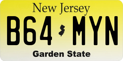 NJ license plate B64MYN