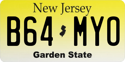 NJ license plate B64MYO