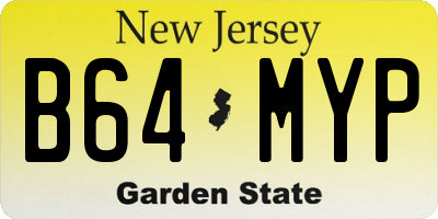 NJ license plate B64MYP