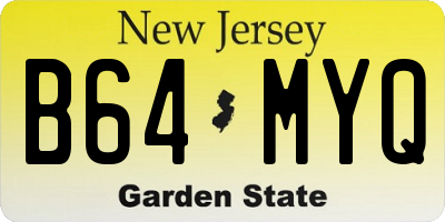 NJ license plate B64MYQ