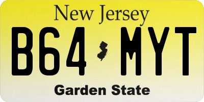 NJ license plate B64MYT