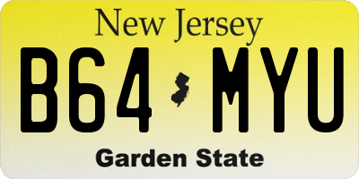NJ license plate B64MYU