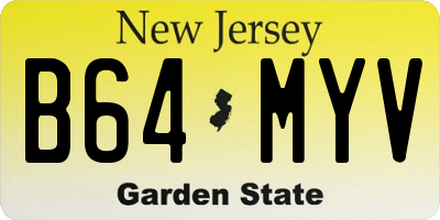 NJ license plate B64MYV