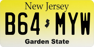NJ license plate B64MYW