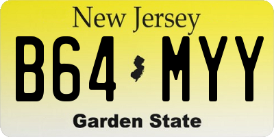 NJ license plate B64MYY