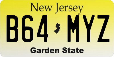 NJ license plate B64MYZ