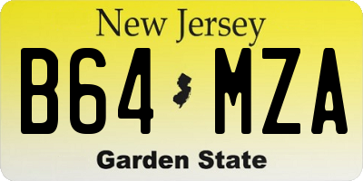 NJ license plate B64MZA