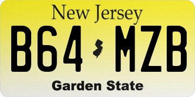 NJ license plate B64MZB