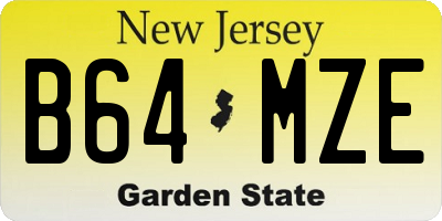 NJ license plate B64MZE