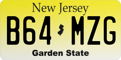 NJ license plate B64MZG