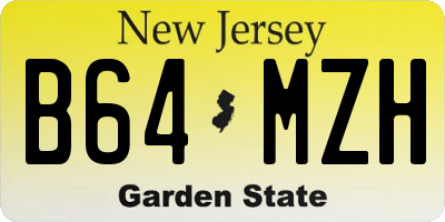 NJ license plate B64MZH
