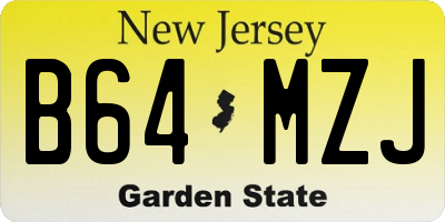 NJ license plate B64MZJ