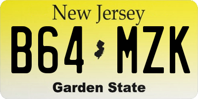 NJ license plate B64MZK