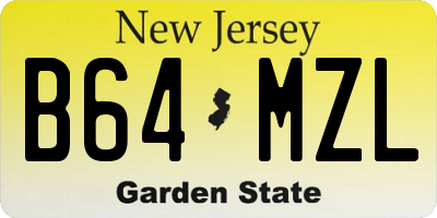 NJ license plate B64MZL