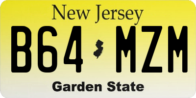 NJ license plate B64MZM