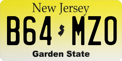 NJ license plate B64MZO