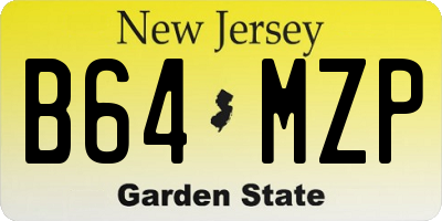 NJ license plate B64MZP