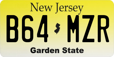 NJ license plate B64MZR