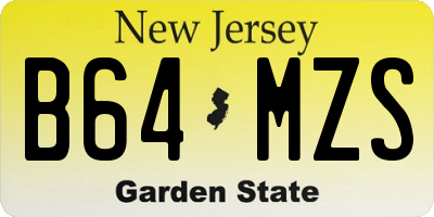 NJ license plate B64MZS
