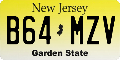 NJ license plate B64MZV