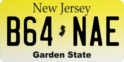 NJ license plate B64NAE