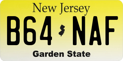 NJ license plate B64NAF