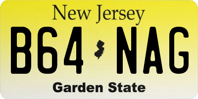 NJ license plate B64NAG