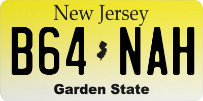 NJ license plate B64NAH