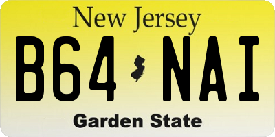 NJ license plate B64NAI