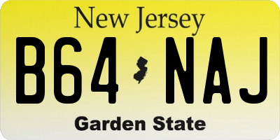 NJ license plate B64NAJ