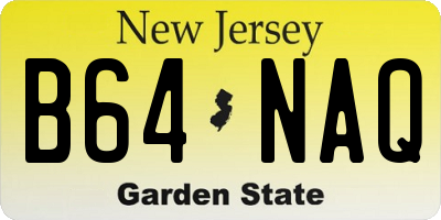 NJ license plate B64NAQ