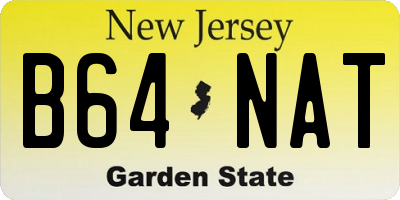 NJ license plate B64NAT