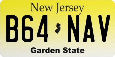 NJ license plate B64NAV