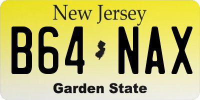 NJ license plate B64NAX