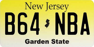NJ license plate B64NBA