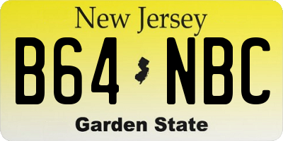 NJ license plate B64NBC